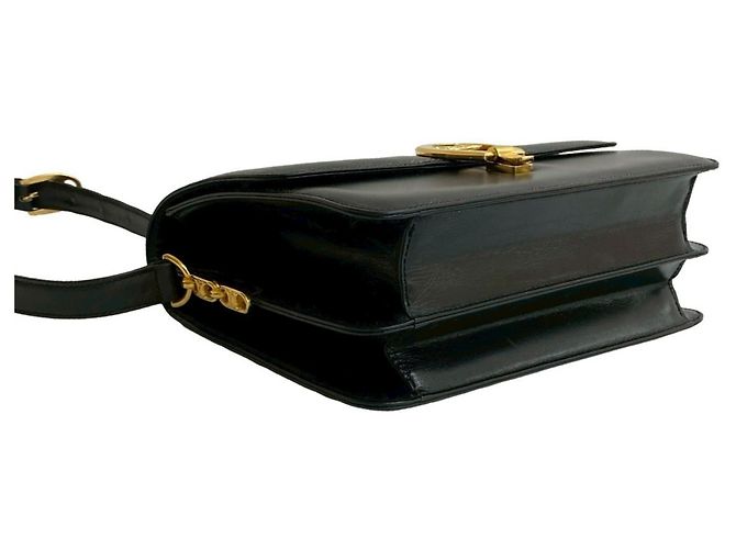 Céline Borsa semi-spalla in pelle Horseshoe di Celine Nero - vista 7