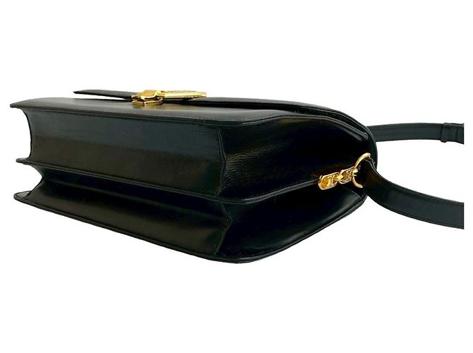 Céline Borsa semi-spalla in pelle Horseshoe di Celine Nero - vista 8