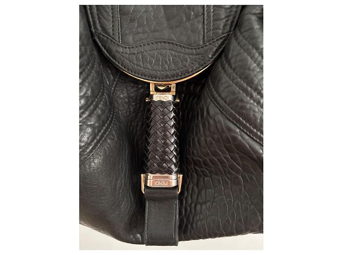 Fendi Spy Borsa a Spalla in Pelle di Agnello Nera Nero - vista 8