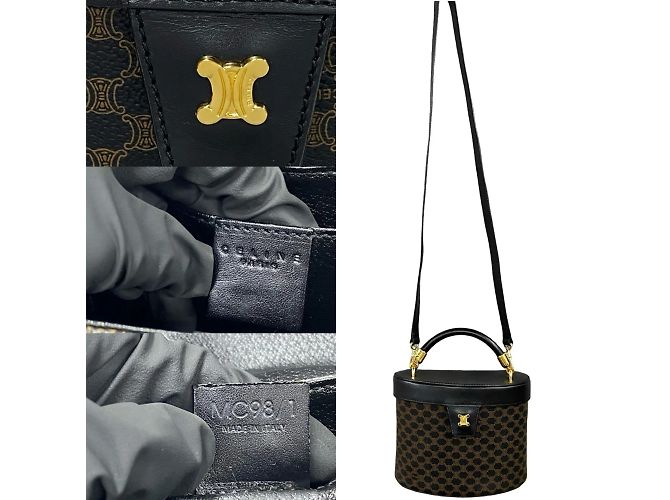 Triomphe Céline Borsa a Spalla Celine Macadam Blason 2 in 1 Marrone Nero - vista 3