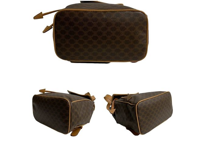 Céline Celine Macadam Blason Triomphe Print Leather Backpack Brown - view 6