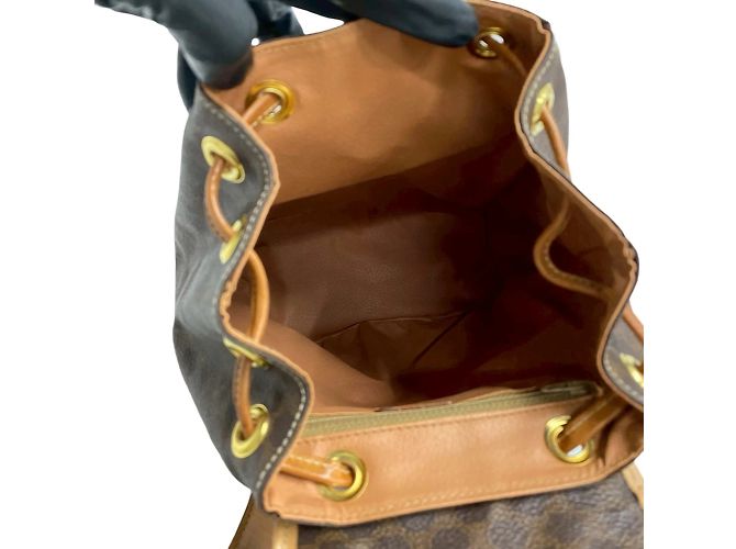 Céline Celine Macadam Blason Triomphe Print Leather Backpack Brown - view 8