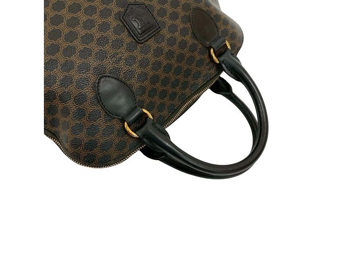 Céline Bolsa de couro com logo padrão Macadam Blason da CELINE / Bolsa Boston Marrom Preto - vista 4