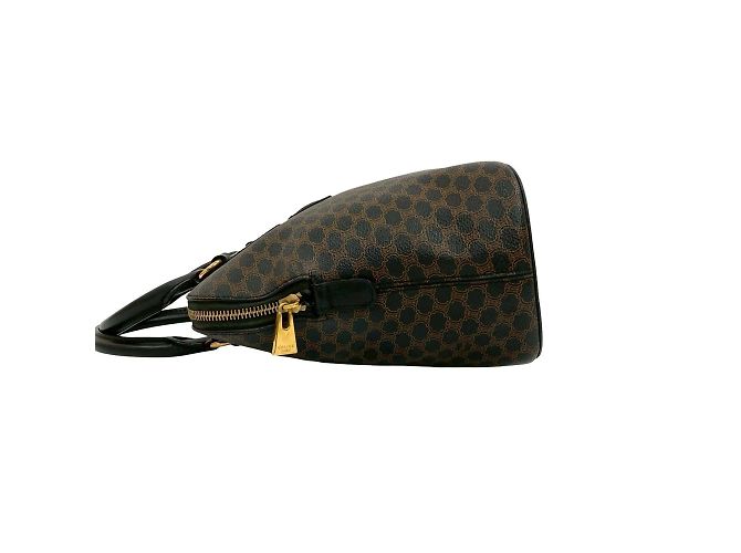 Céline Bolsa de couro com logo padrão Macadam Blason da CELINE / Bolsa Boston Marrom Preto - vista 5
