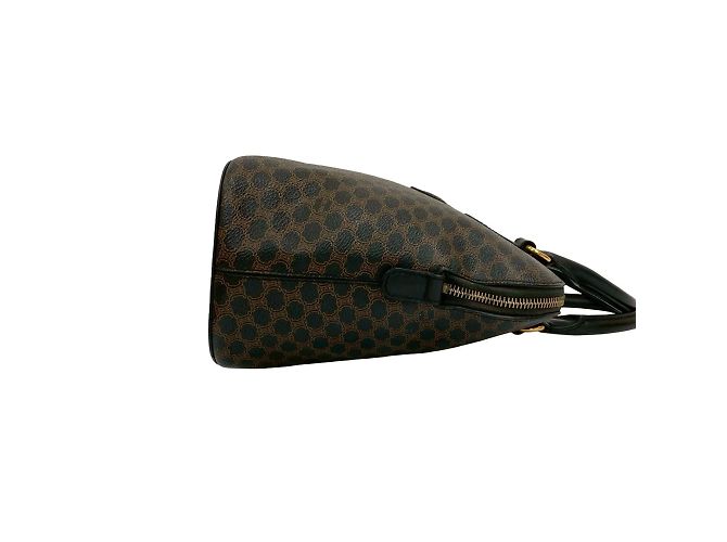 Céline Bolsa de couro com logo padrão Macadam Blason da CELINE / Bolsa Boston Marrom Preto - vista 6