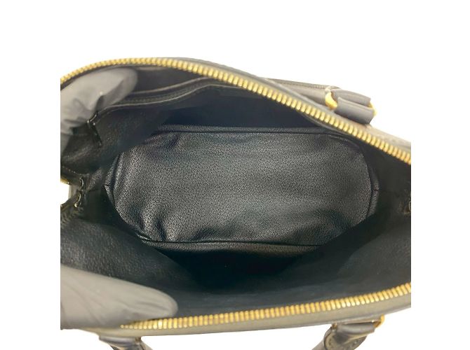 Céline Bolsa de couro com logo padrão Macadam Blason da CELINE / Bolsa Boston Marrom Preto - vista 9