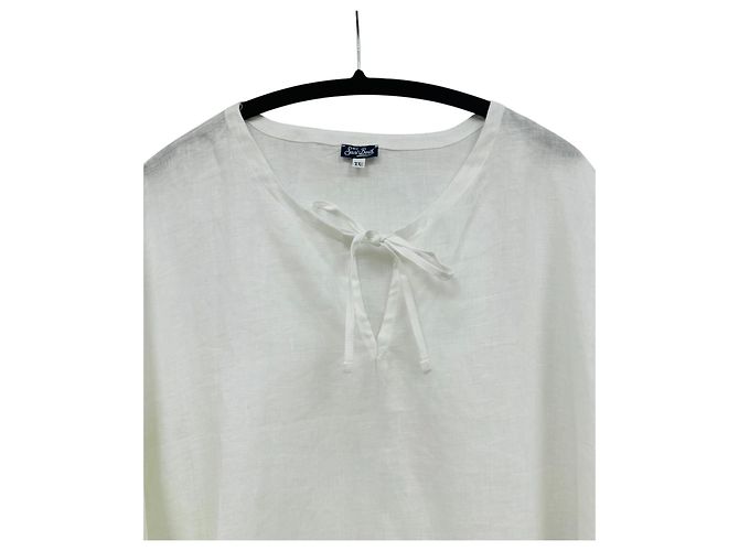 Autre Marque MC2 Saint Barth Top Poncho de lino blanco - vista 2