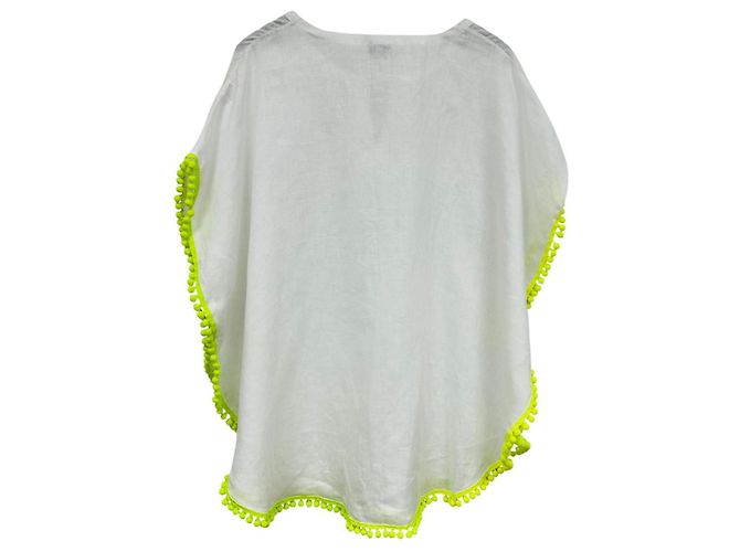 Autre Marque MC2 Saint Barth Top Poncho de lino blanco - vista 4