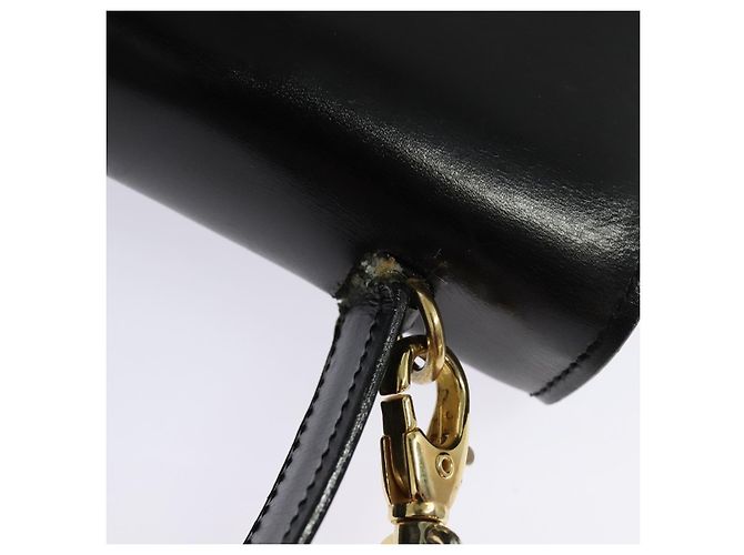 Céline Borsa a mano CELINE in pelle 2 in 1 nera e oro Auth sw1250 Nero D'oro - vista 10
