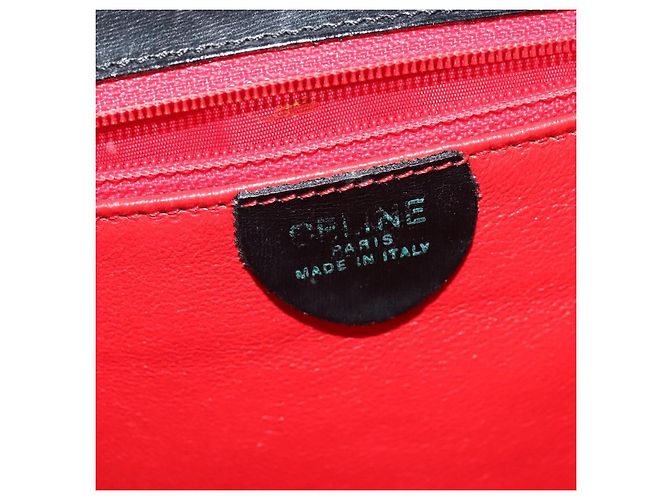 Céline Borsa a mano CELINE in pelle 2 in 1 nera e oro Auth sw1250 Nero D'oro - vista 21