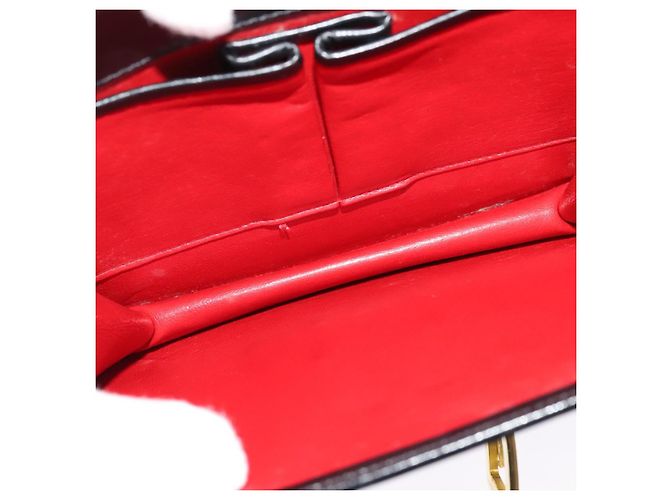 Céline Borsa a mano CELINE in pelle 2 in 1 nera e oro Auth sw1250 Nero D'oro - vista 24