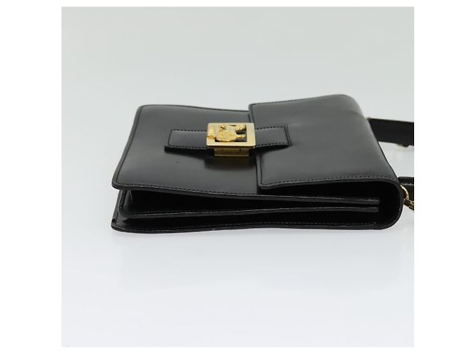 Céline Borsa a mano CELINE in pelle 2 in 1 nera e oro Auth sw1250 Nero D'oro - vista 4