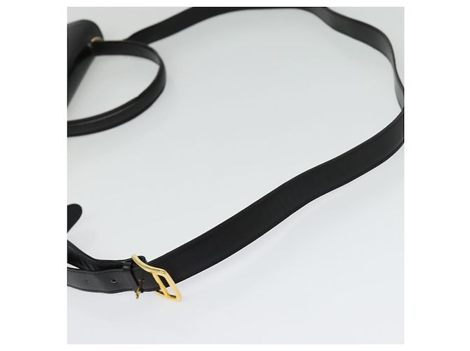 Céline Borsa a mano CELINE in pelle 2 in 1 nera e oro Auth sw1250 Nero D'oro - vista 8