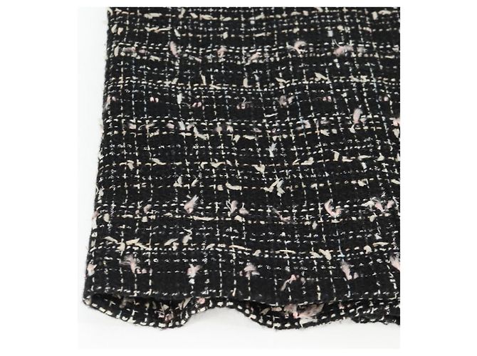 Chanel Falda de Tweed Negra CC Auth am8645V Negro - vista 11