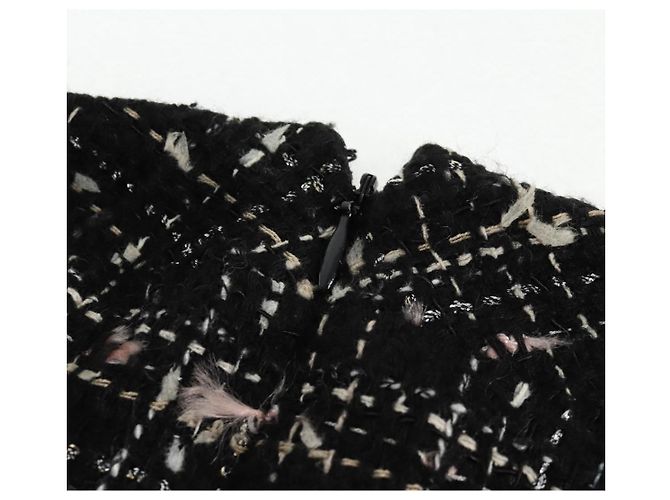 Chanel Falda de Tweed Negra CC Auth am8645V Negro - vista 13