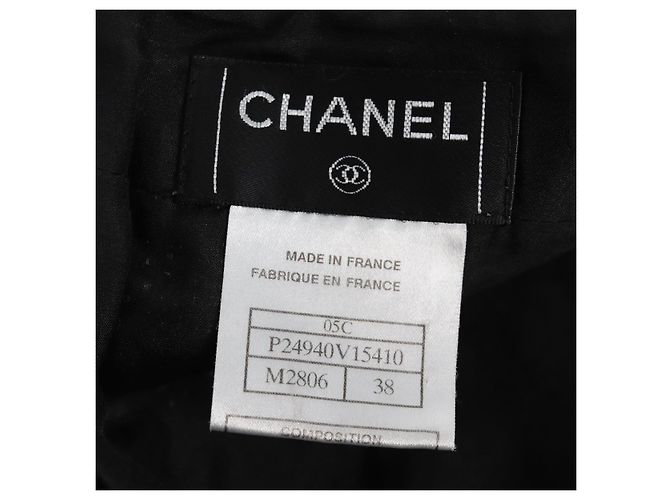Chanel Falda de Tweed Negra CC Auth am8645V Negro - vista 16