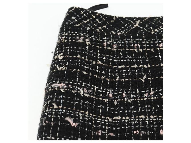 Chanel Falda de Tweed Negra CC Auth am8645V Negro - vista 3