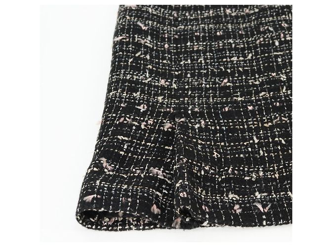 Chanel Falda de Tweed Negra CC Auth am8645V Negro - vista 5