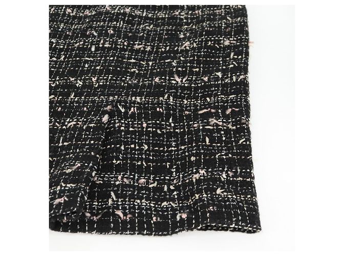 Chanel Falda de Tweed Negra CC Auth am8645V Negro - vista 6