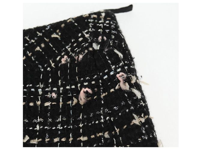 Chanel Falda de Tweed Negra CC Auth am8645V Negro - vista 7