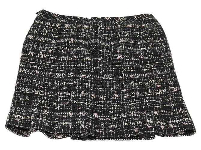 Chanel Falda de Tweed Negra CC Auth am8645V Negro - vista 8