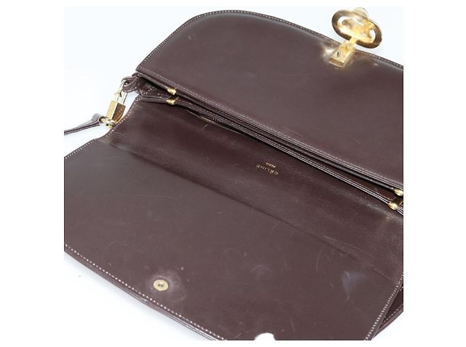 Céline Borsa a Spalla CELINE in Pelle Marrone Oro Auth ep10103 D'oro - vista 10