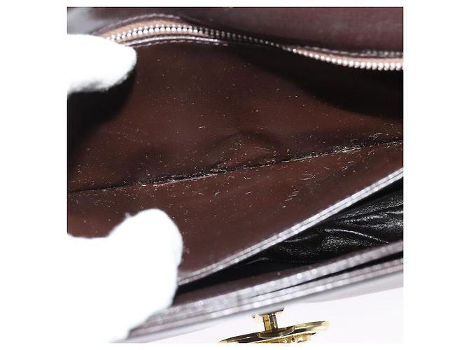 Céline Borsa a Spalla CELINE in Pelle Marrone Oro Auth ep10103 D'oro - vista 12