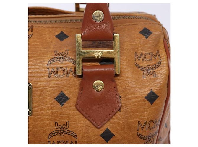 Borsa MCM Logogram Vicetos in pelle PVC marrone e oro Auth yk18983 D'oro - vista 10