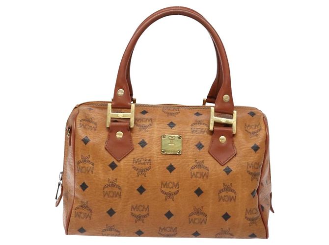 Borsa MCM Logogram Vicetos in pelle PVC marrone e oro Auth yk18983 D'oro - vista 13