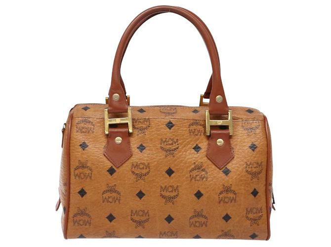 Borsa MCM Logogram Vicetos in pelle PVC marrone e oro Auth yk18983 D'oro - vista 2