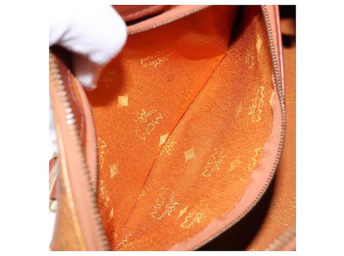 Borsa MCM Logogram Vicetos in pelle PVC marrone e oro Auth yk18983 D'oro - vista 21