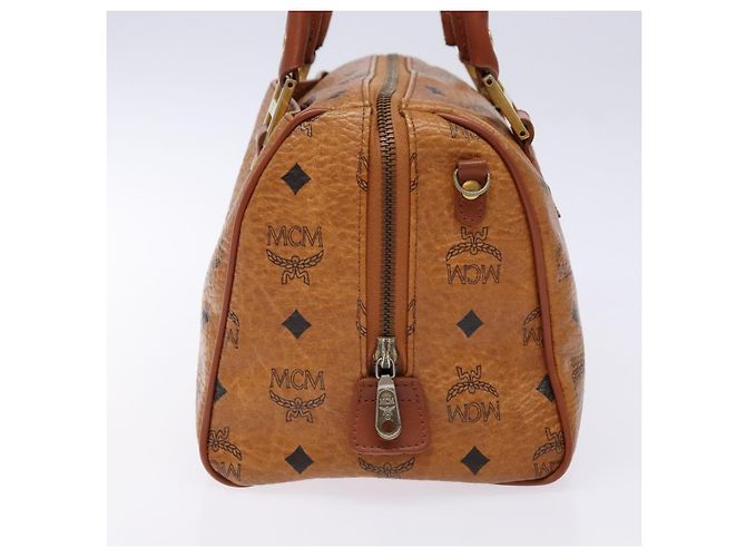 Borsa MCM Logogram Vicetos in pelle PVC marrone e oro Auth yk18983 D'oro - vista 3
