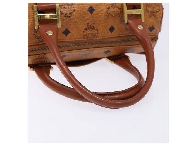 Borsa MCM Logogram Vicetos in pelle PVC marrone e oro Auth yk18983 D'oro - vista 7
