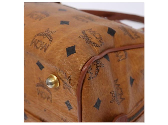 Borsa MCM Logogram Vicetos in pelle PVC marrone e oro Auth yk18983 D'oro - vista 9