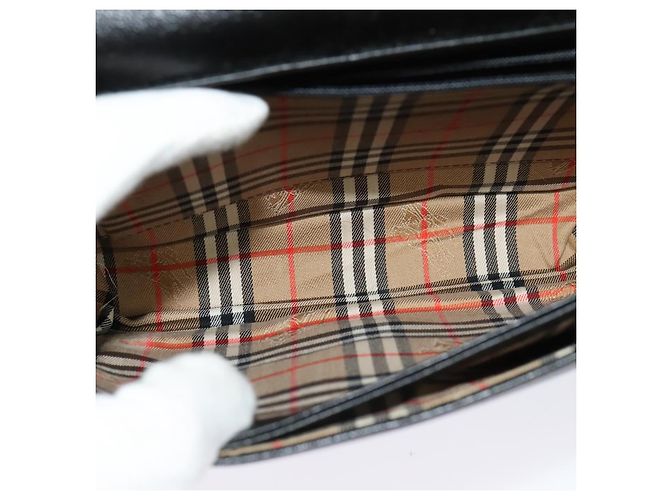 Autre Marque Borsa a Spalla Burberrys in Pelle Nera e Oro Auth ep9991 Nero D'oro - vista 12