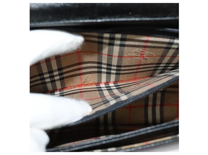 Autre Marque Borsa a Spalla Burberrys in Pelle Nera e Oro Auth ep9991 Nero D'oro - vista 19