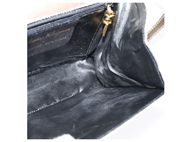 Borsa a mano Salvatore Ferragamo in nylon 2 in 1 grigio oro Auth sw1144 - vista 19