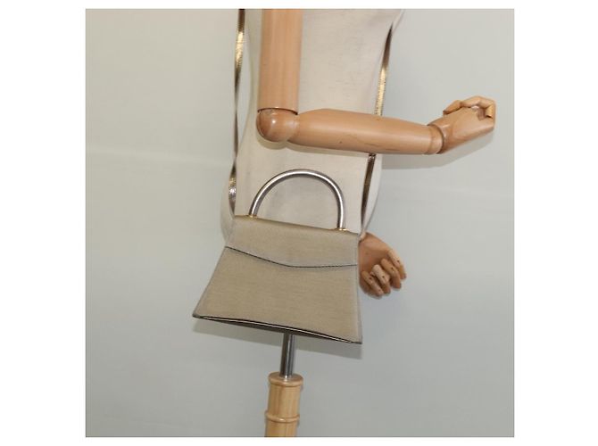 Borsa a mano Salvatore Ferragamo in nylon 2 in 1 grigio oro Auth sw1144 - vista 22