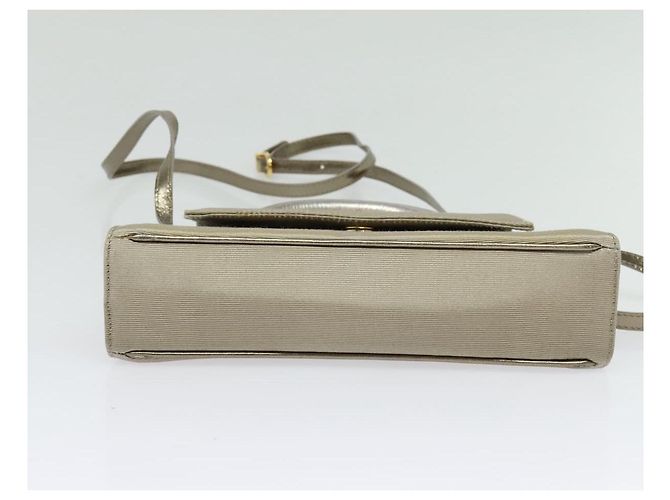 Borsa a mano Salvatore Ferragamo in nylon 2 in 1 grigio oro Auth sw1144 - vista 5
