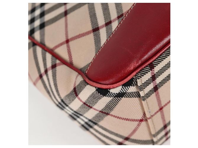 Bolsa de Ombro Burberry Nova Check Blue Label em Lona Bege Prata Autêntica BA4179 - vista 10