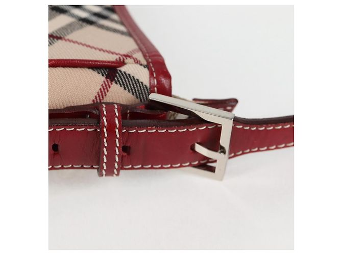 Bolsa de Ombro Burberry Nova Check Blue Label em Lona Bege Prata Autêntica BA4179 - vista 11
