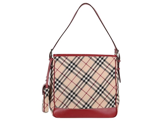 Bolsa de Ombro Burberry Nova Check Blue Label em Lona Bege Prata Autêntica BA4179 - vista 13