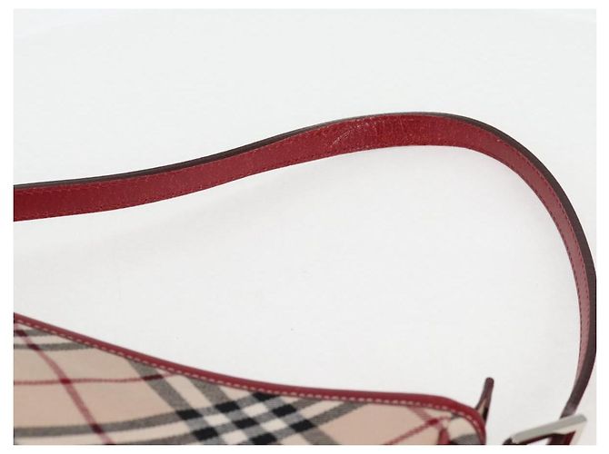 Bolsa de Ombro Burberry Nova Check Blue Label em Lona Bege Prata Autêntica BA4179 - vista 14