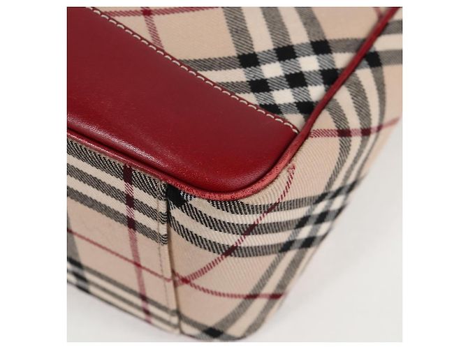 Bolsa de Ombro Burberry Nova Check Blue Label em Lona Bege Prata Autêntica BA4179 - vista 15