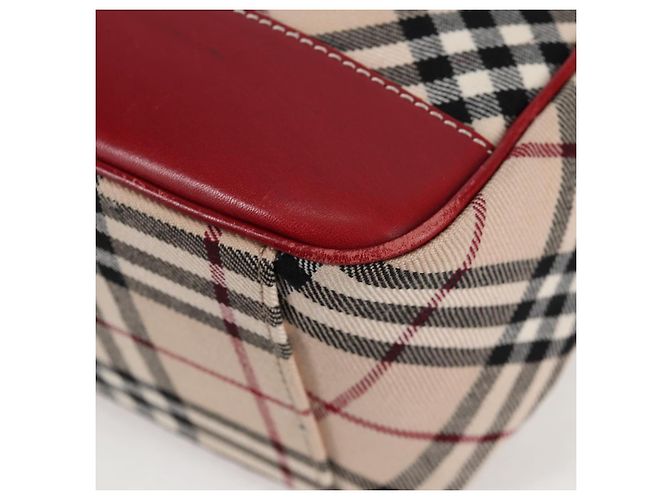 Bolsa de Ombro Burberry Nova Check Blue Label em Lona Bege Prata Autêntica BA4179 - vista 16