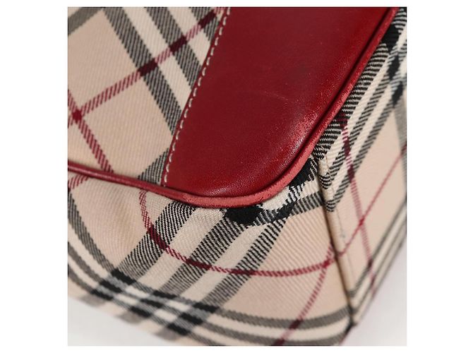 Bolsa de Ombro Burberry Nova Check Blue Label em Lona Bege Prata Autêntica BA4179 - vista 17