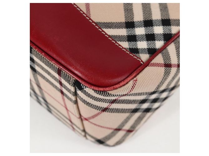 Bolsa de Ombro Burberry Nova Check Blue Label em Lona Bege Prata Autêntica BA4179 - vista 18