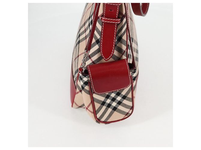 Bolsa de Ombro Burberry Nova Check Blue Label em Lona Bege Prata Autêntica BA4179 - vista 19