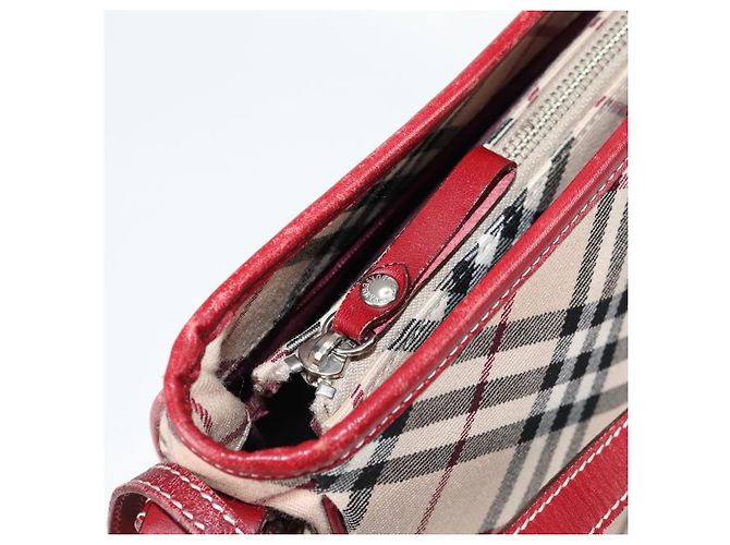 Bolsa de Ombro Burberry Nova Check Blue Label em Lona Bege Prata Autêntica BA4179 - vista 22