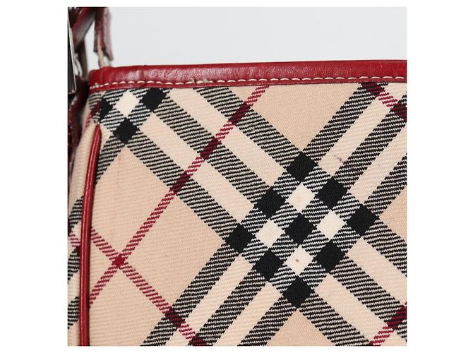 Bolsa de Ombro Burberry Nova Check Blue Label em Lona Bege Prata Autêntica BA4179 - vista 3